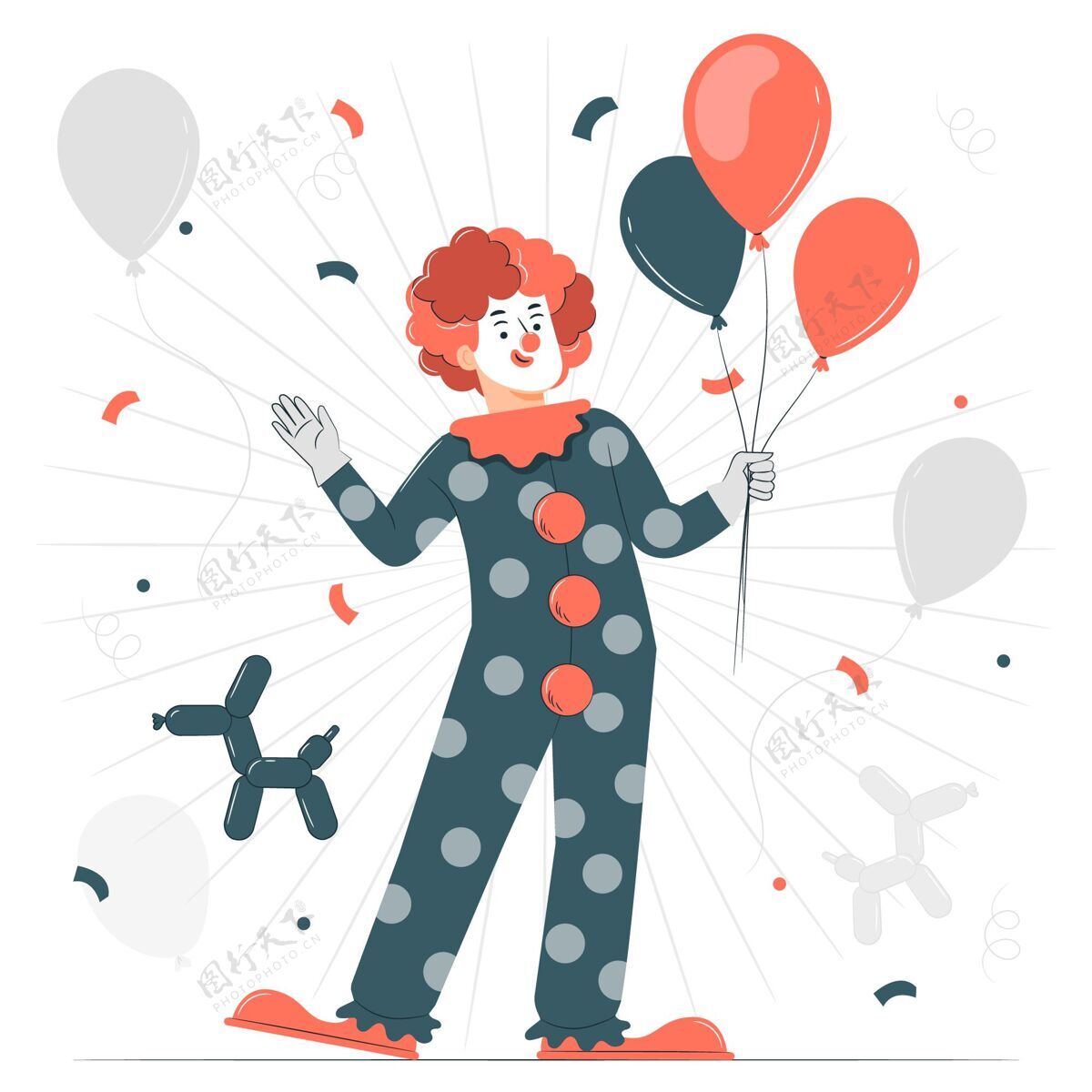 气球小丑？概念图娱乐马戏团角色
