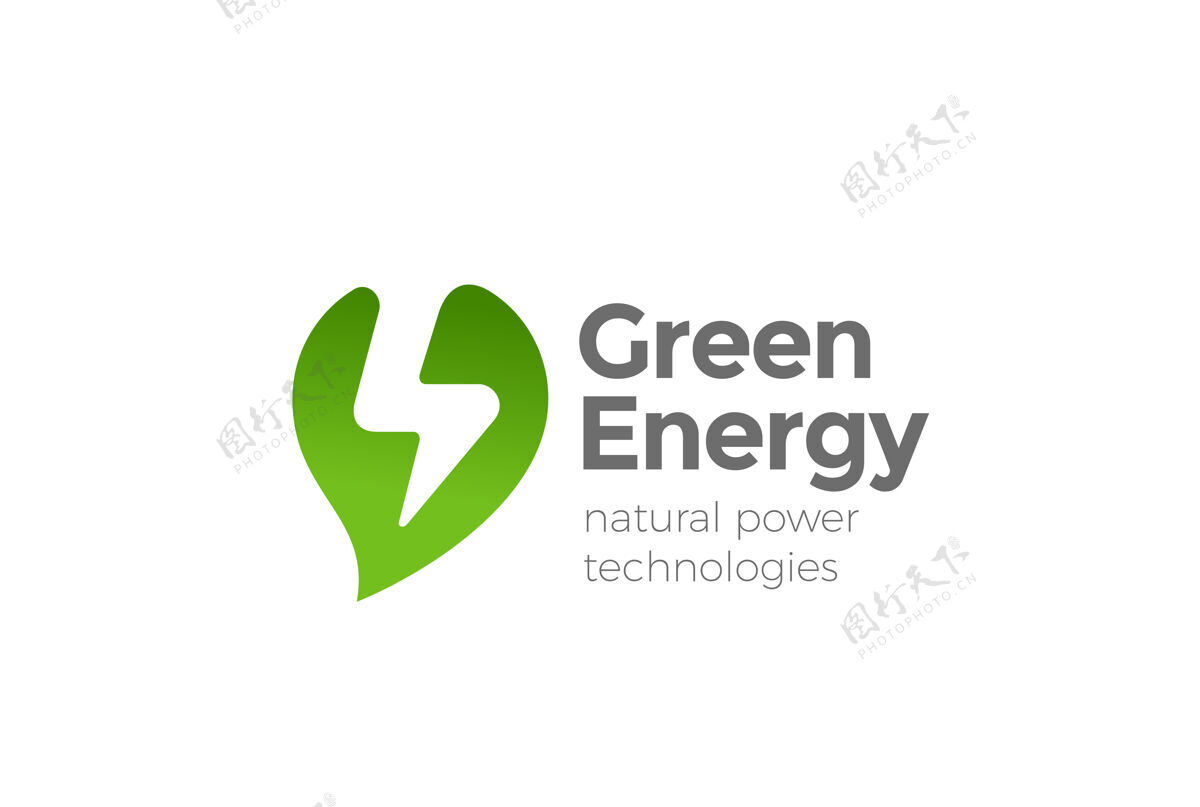 雷电绿色替代能源动力标识雷电闪电负面