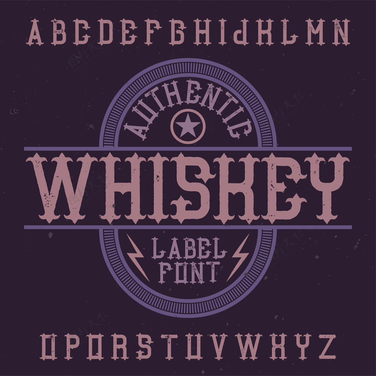 苏格兰复古标签字体命名威士忌教育海报爱尔兰