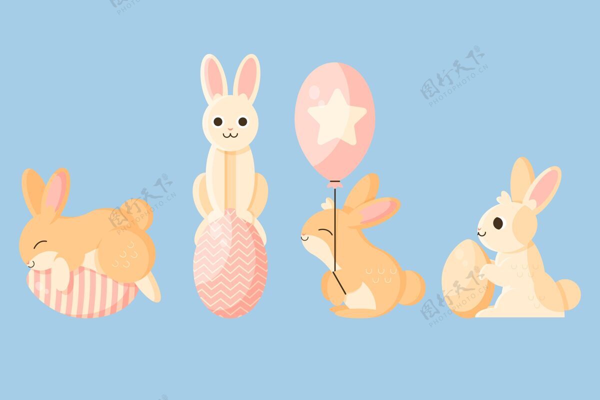 兔子复活节兔子系列包单位设计复活节兔子