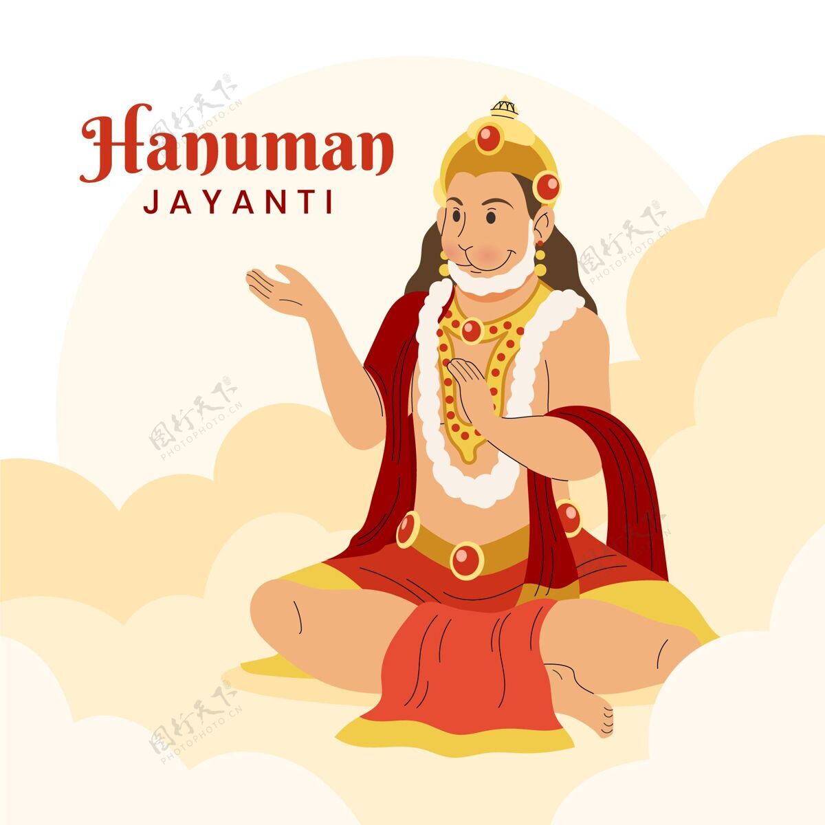 插图手绘hanumanjayanti插图印度教印度印度教