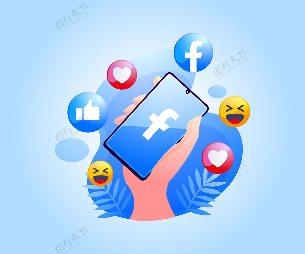 电话智能手机上的社交媒体facebook应用程序手喜欢社交