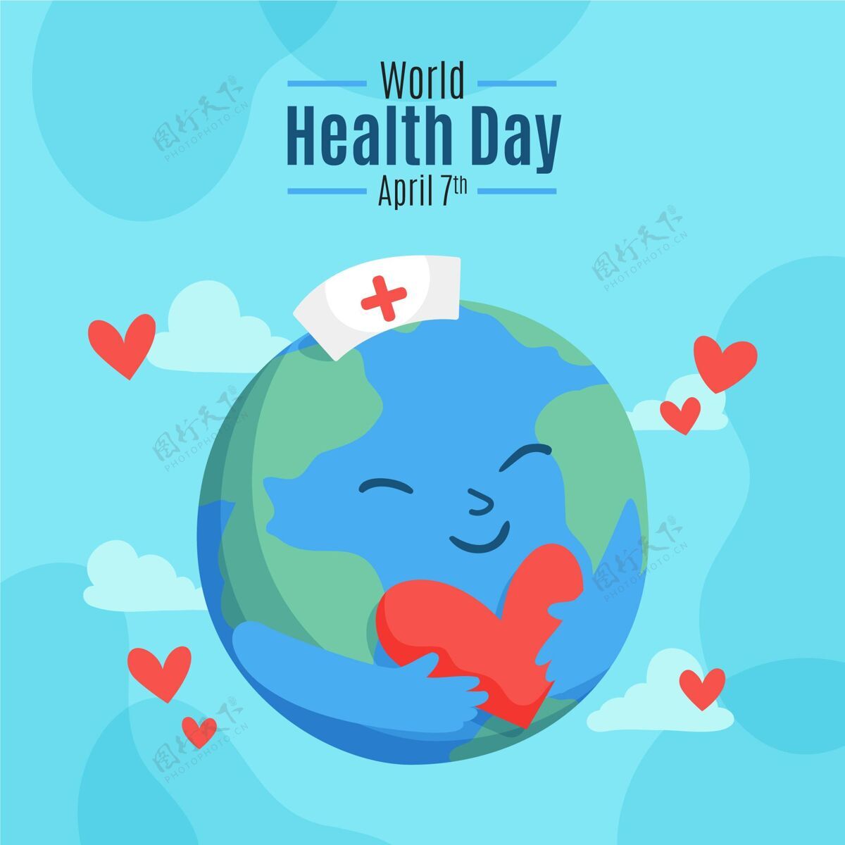 国际手绘世界卫生日插图医疗保健医疗保健医学