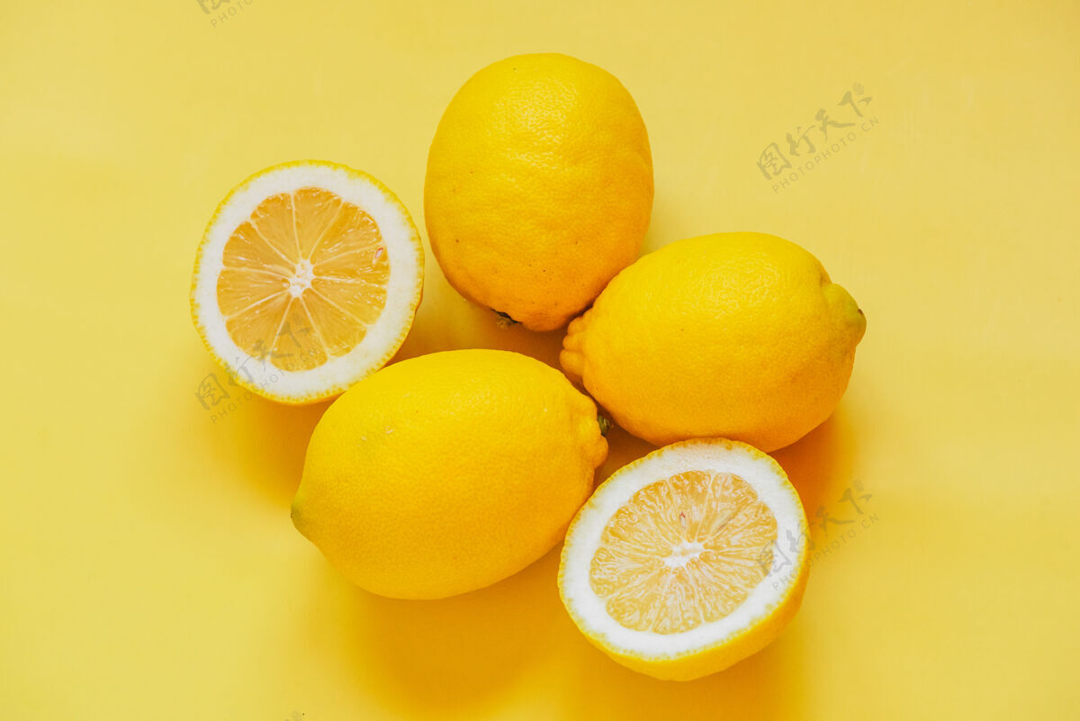 生黄色柠檬水果桌面风景 健康食品柑橘食品水果
