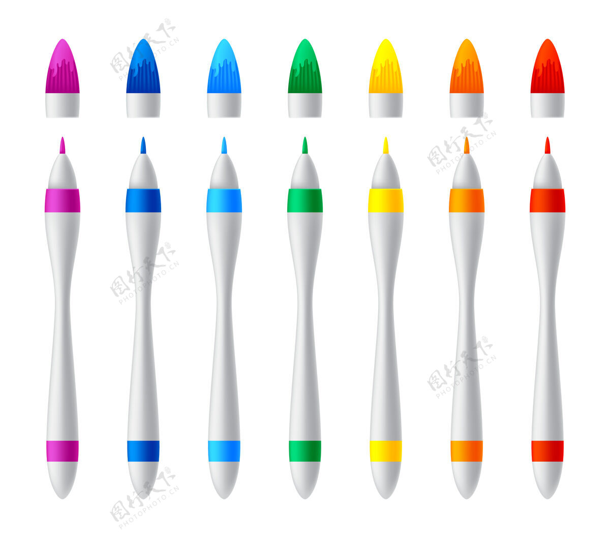 划船一套彩色标记彩色文具各种