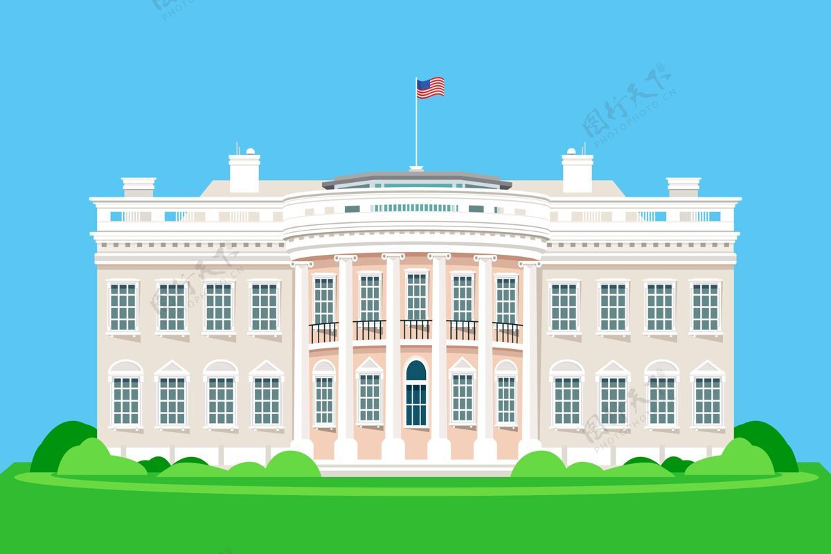 白宫详细的白宫插图美国办公室住所