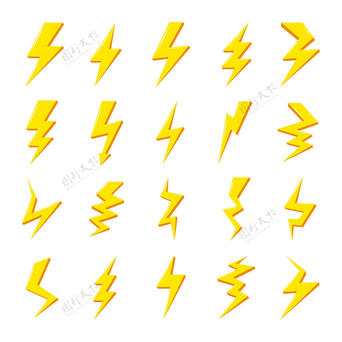 闪电黄色闪电系列电源打击电