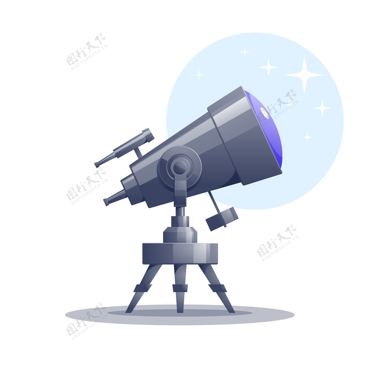 聚焦卡通望远镜卡通放大镜天文学