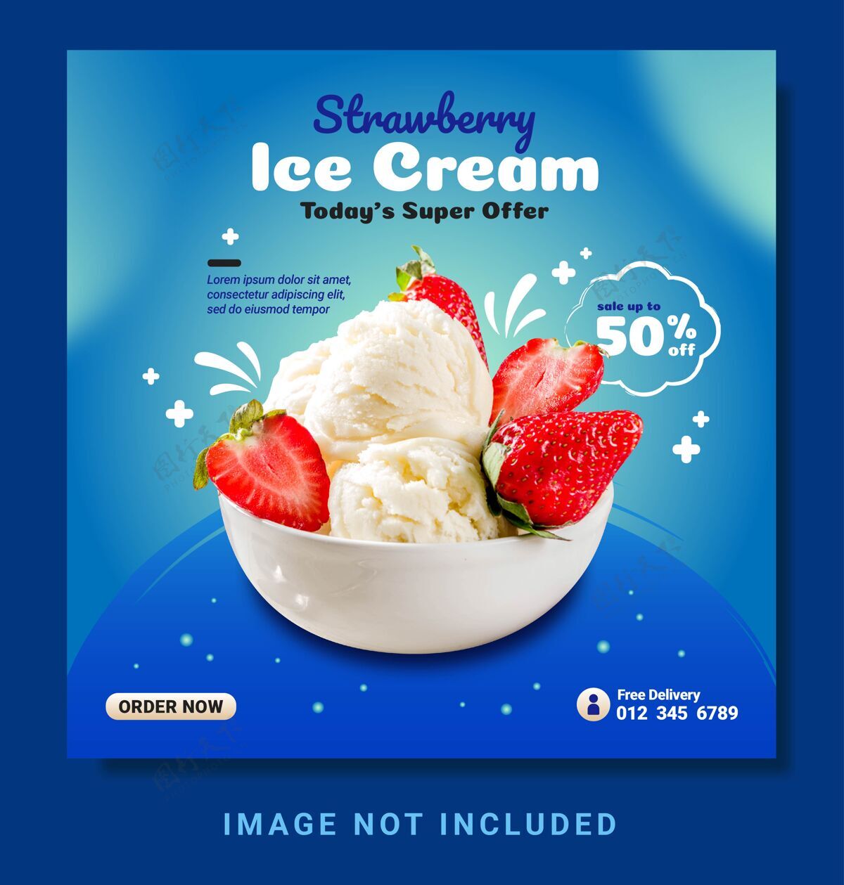 商务美味冰淇淋instagram发布社交媒体模板媒体销售小册子