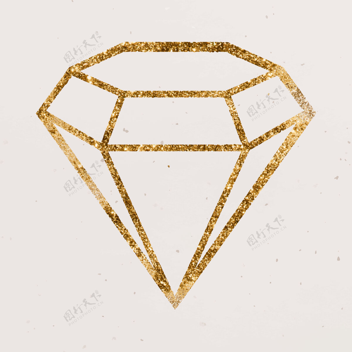 铜金光闪闪的钻石图标火花方形闪亮