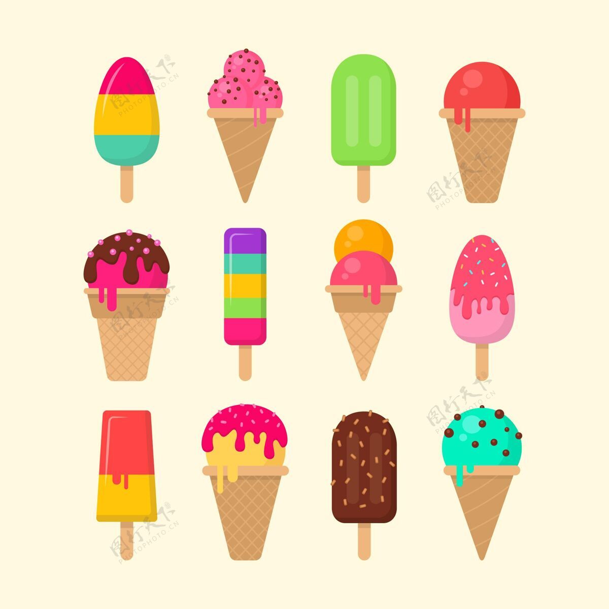 平面设计平面设计冰淇淋系列食物冰淇淋美味