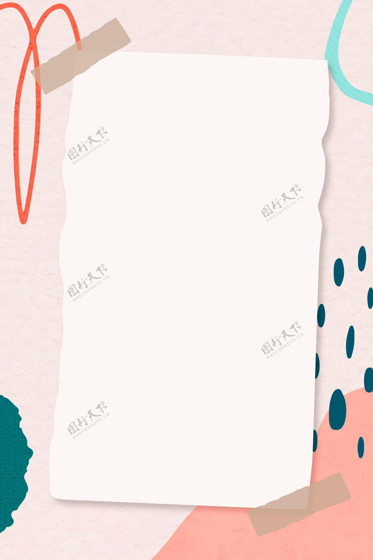 空白粉红色彩色抽象孟菲斯背景纸条线条艺术女性曲线线条