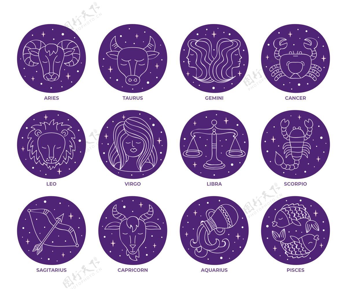 日历手绘十二生肖系列星座收集占星术