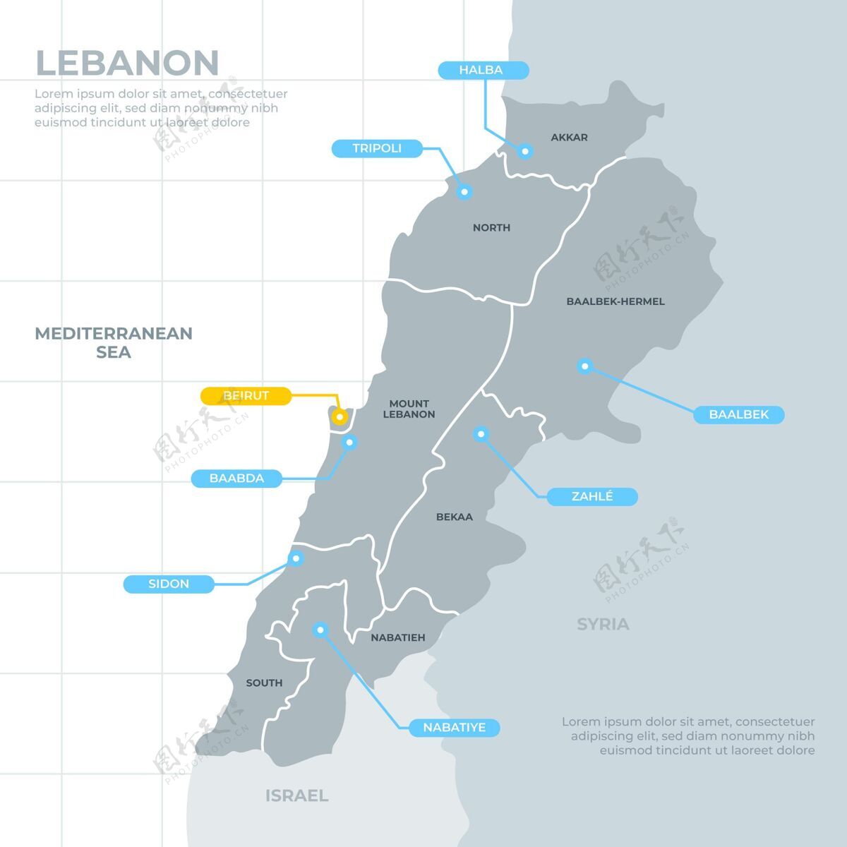 土地平面设计黎巴嫩地图制图地理地图