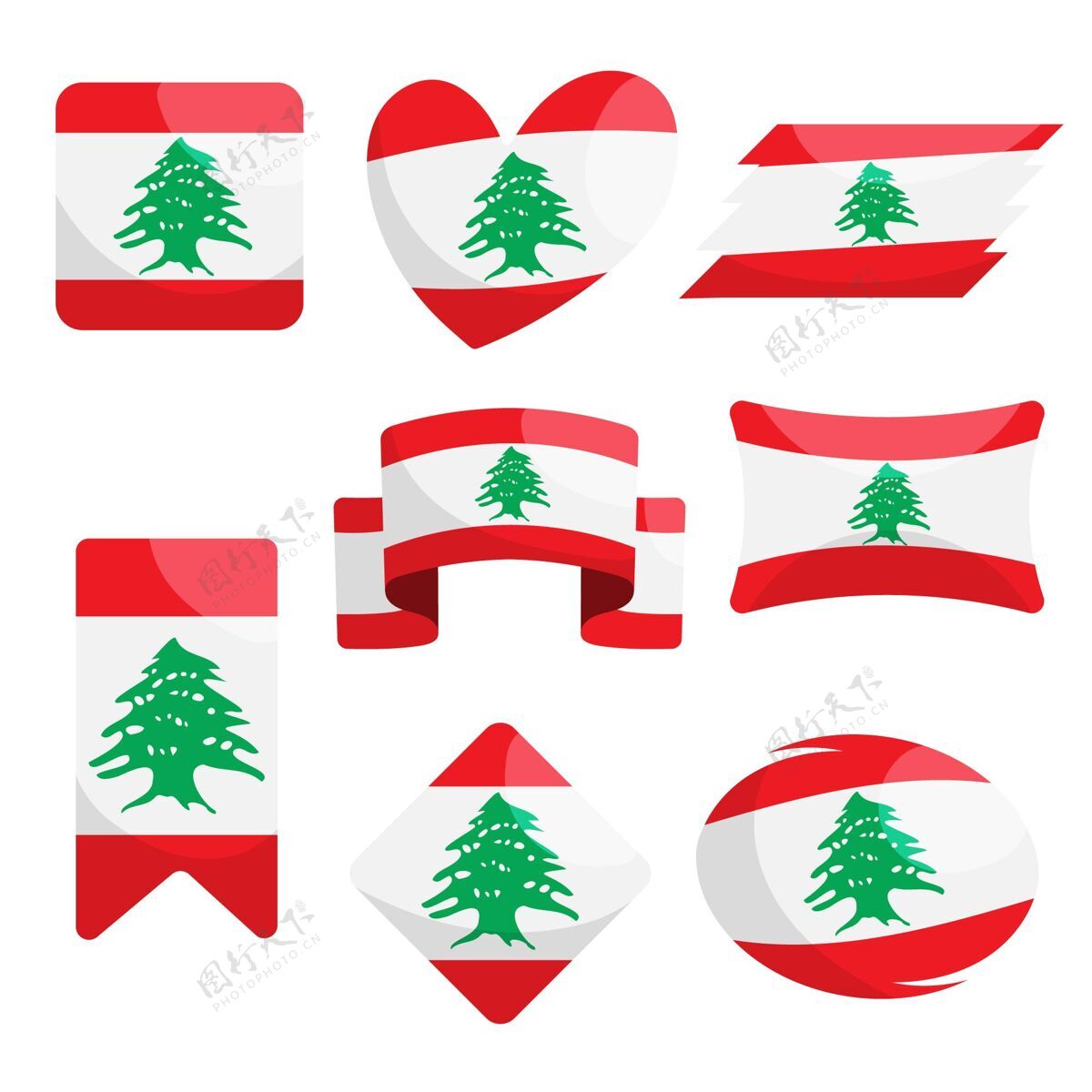 民族黎巴嫩国旗收藏共和爱国平面设计