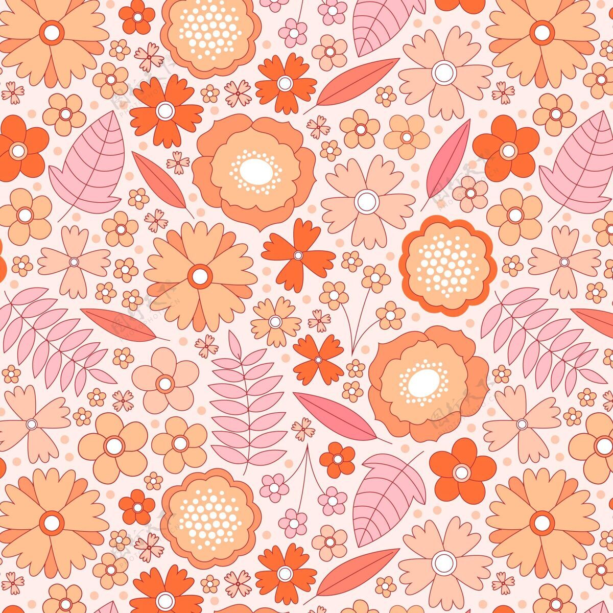 图案设计桃色手绘花卉图案自然手绘花朵