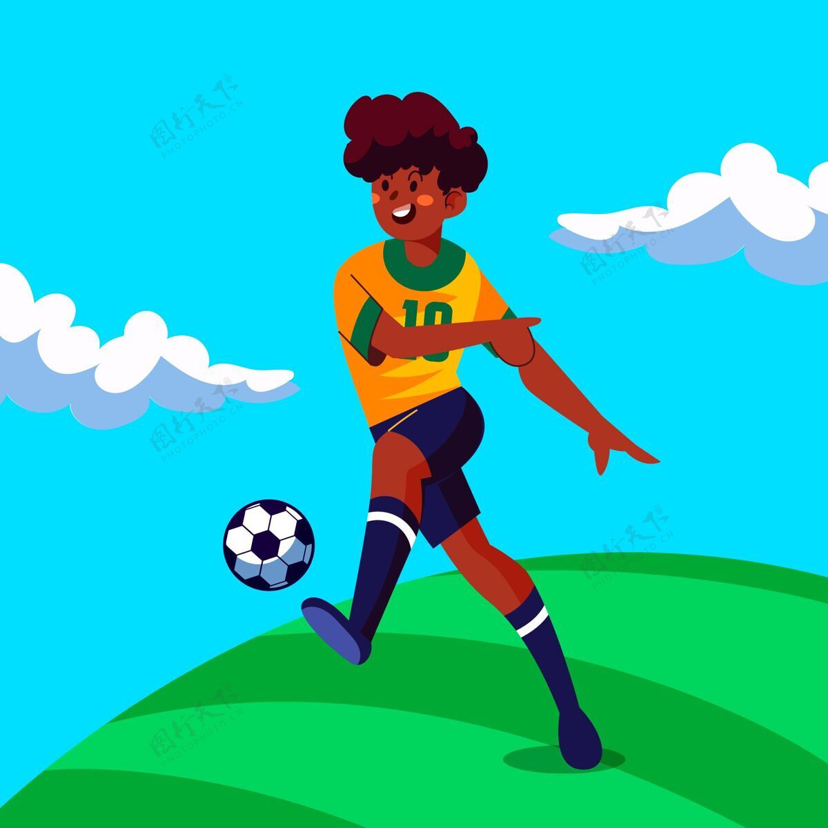 卡通卡通南美足球运动员插图足球运动员锦标赛事件