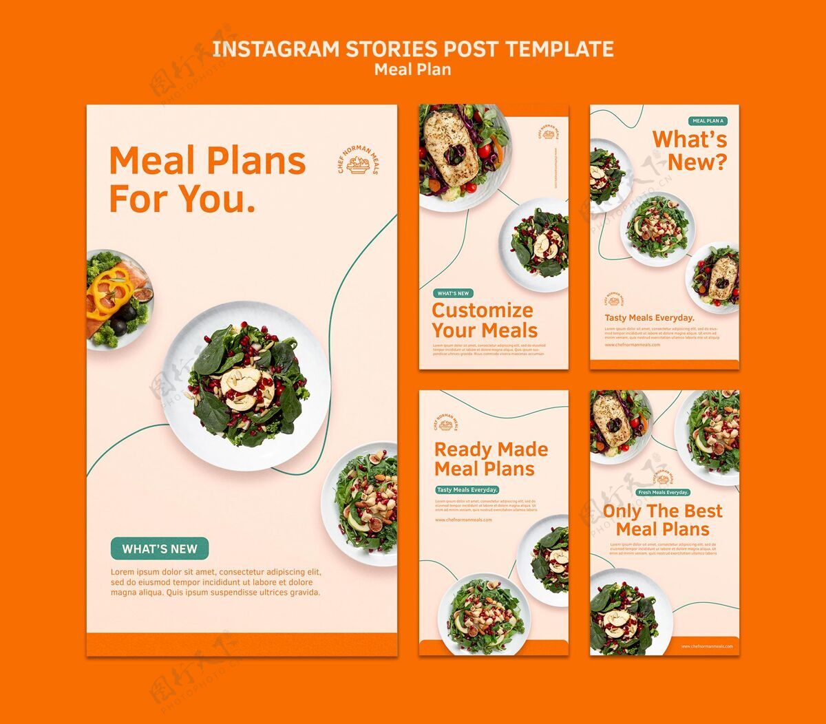 美食用餐计划instagram故事模板美食食物烹饪