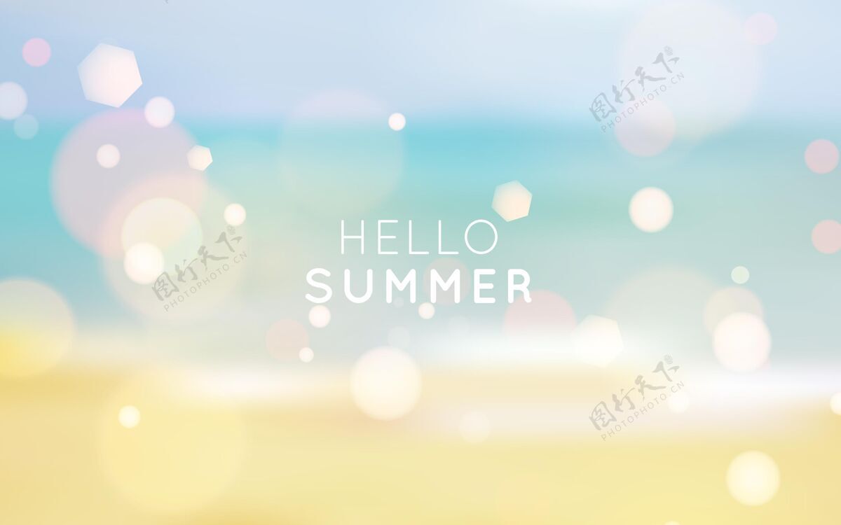 季节地狱夏季背景与波基效应海滩墙纸你好夏天