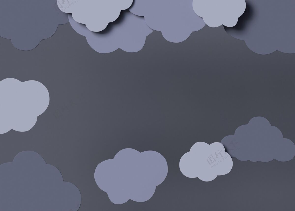自然顶视图灰云排列灰色云形状三维