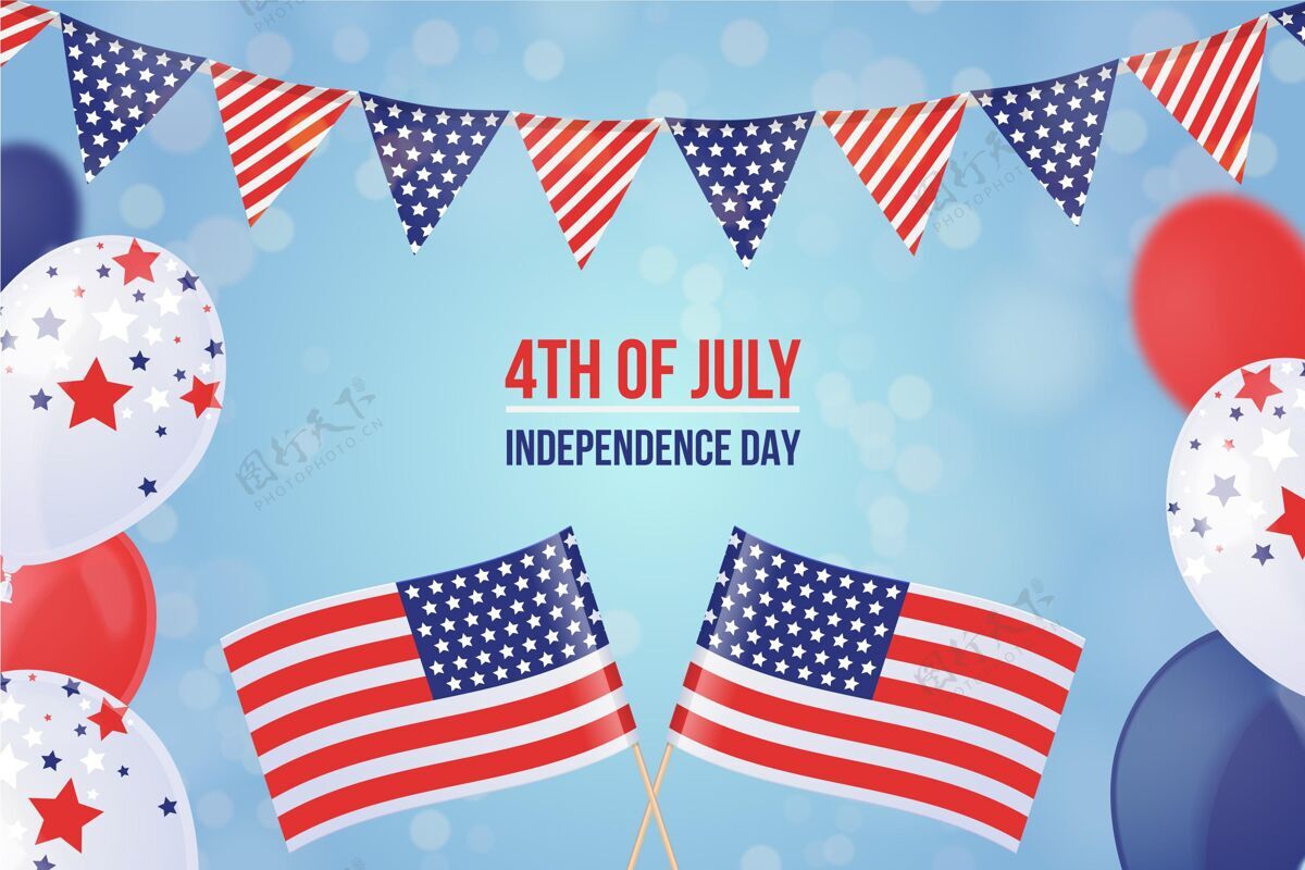 独立日背景真实的七月四日-独立日气球背景现实背景独立宣言美国