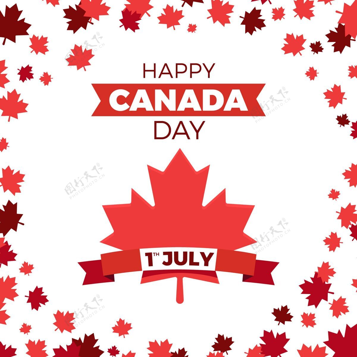 7月1日加拿大平日插画加拿大贺卡矢量插图