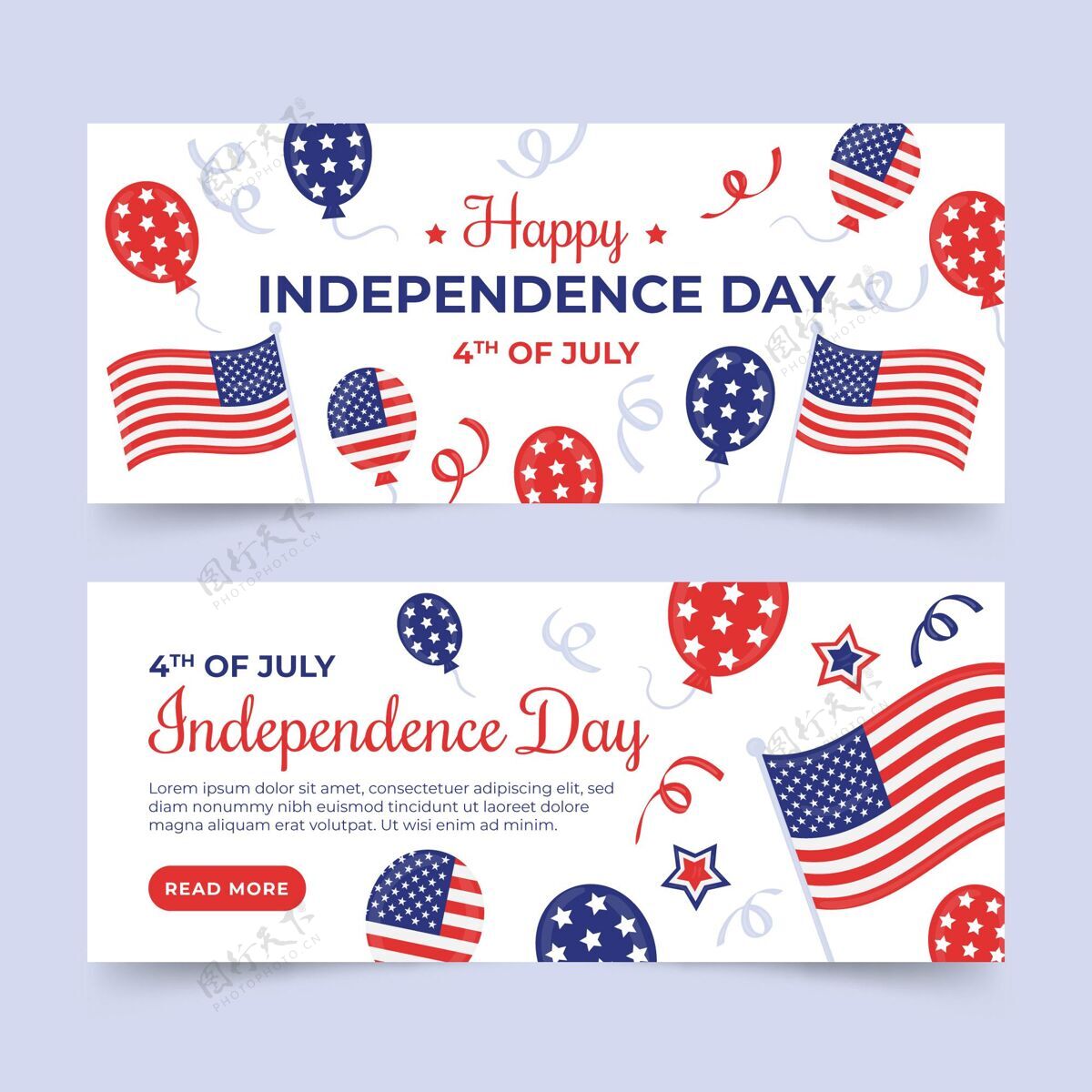 独立宣言手绘7月4日独立日横幅集美国节日美国