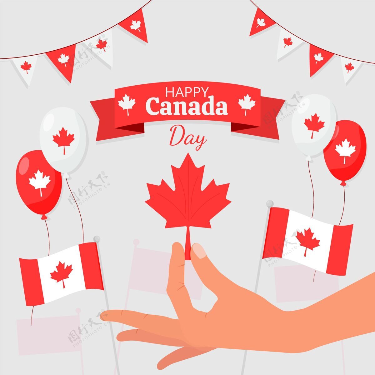 快乐加拿大日加拿大平日插画加拿大活动枫叶