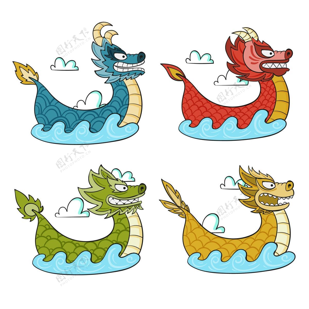 船手绘龙舟系列节日龙舟比赛分类