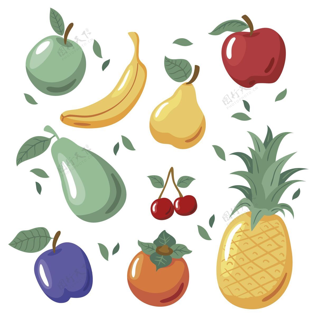 营养手绘水果系列分类收藏水果包装