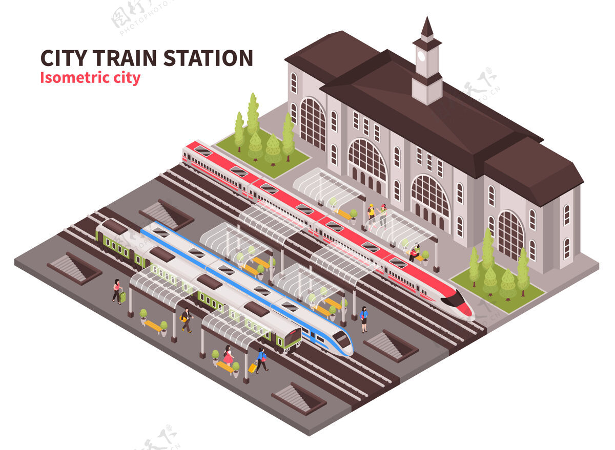 旅客等距火车站组成与历史建筑的终点站插图火车站等距人
