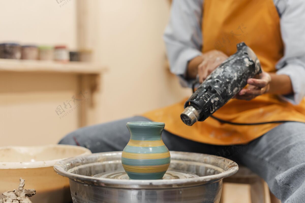 创作用陶艺装置把手收起来陶器工匠创意