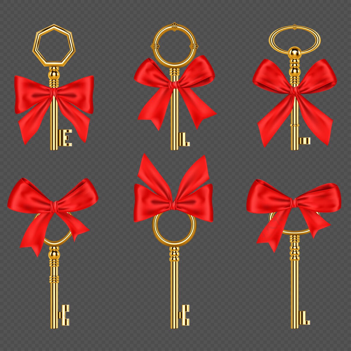 门老金钥匙与红色蝴蝶结绑在透明隔离钥匙豪华旧