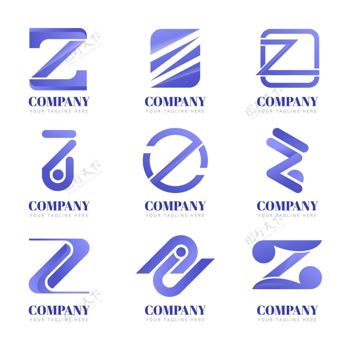 企业渐变z字母标志系列标识模板字母标识公司标识