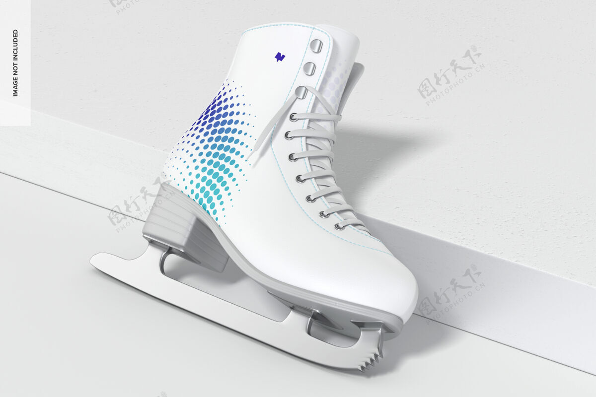 溜冰冰鞋模型 靠着雪运动模型