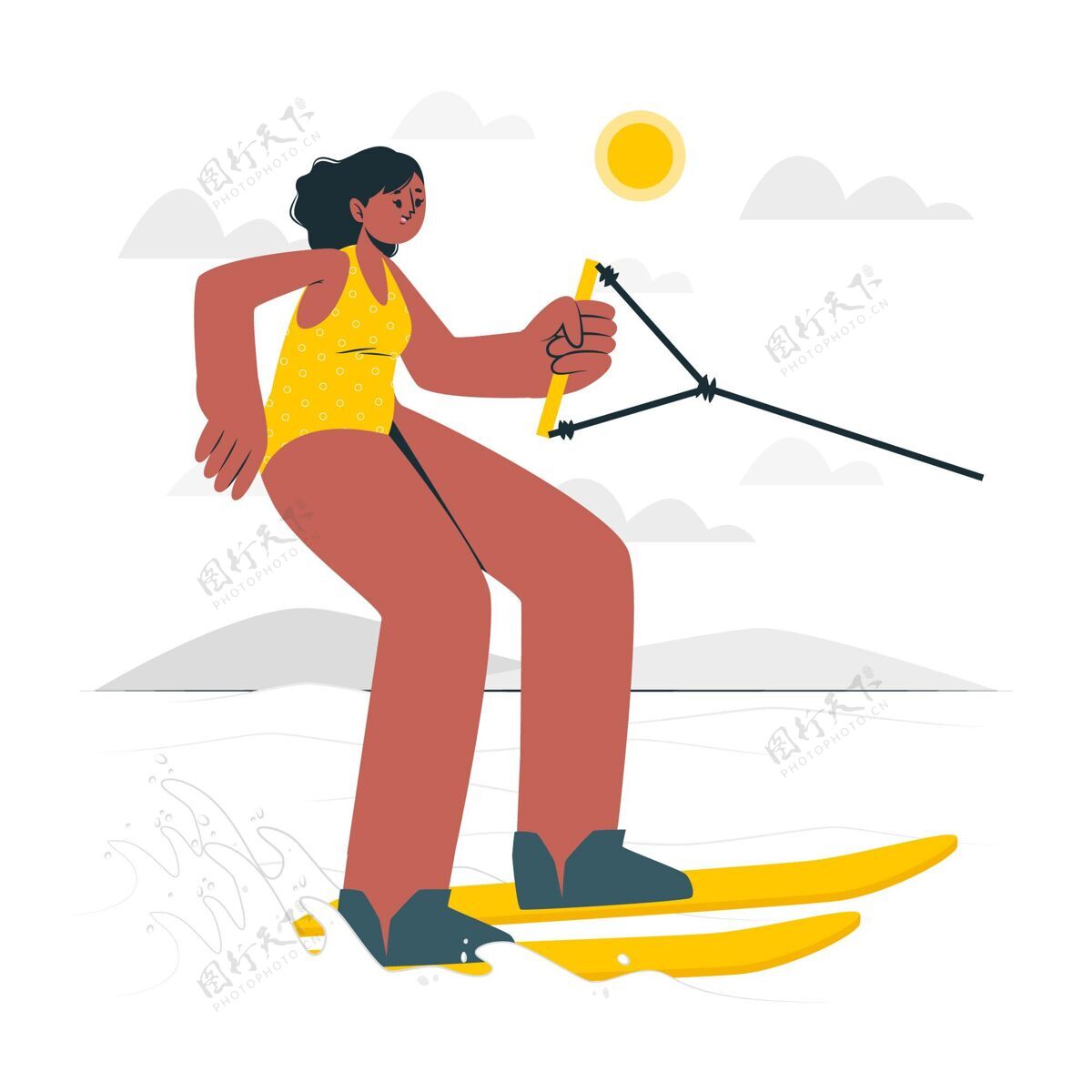 运动滑水概念图滑水度假夏天