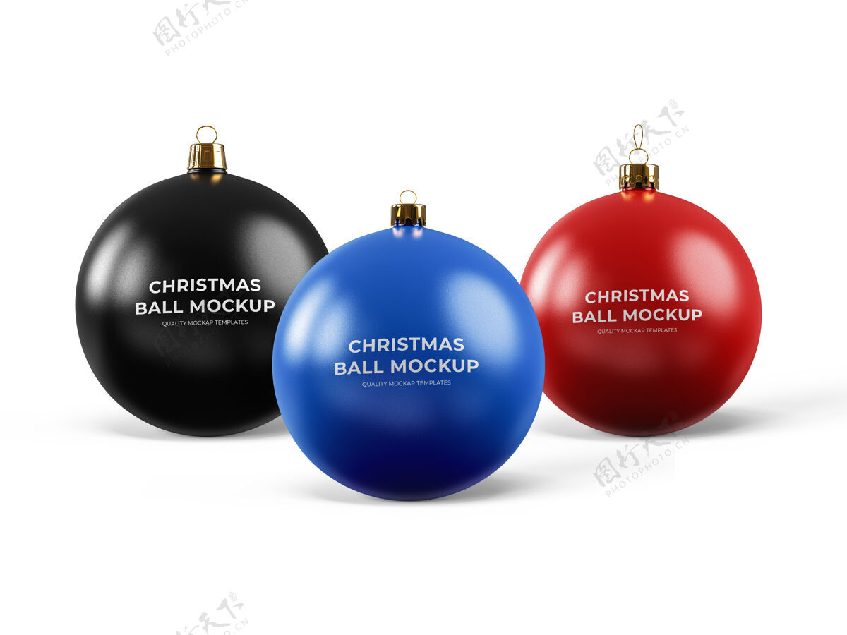圆圣诞装饰球模型模板快乐红色圣诞球