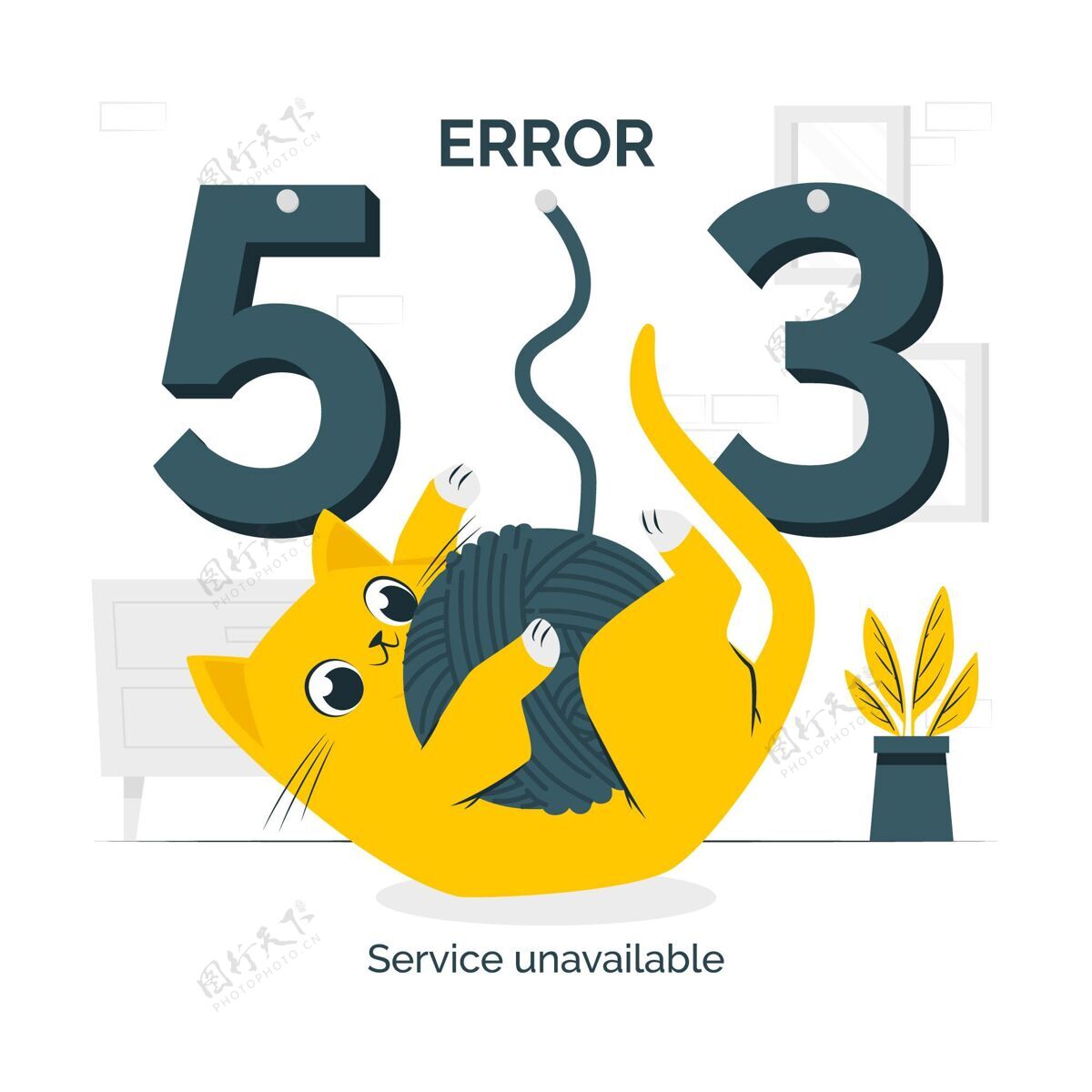 猫503错误服务不可用？概念图浏览器互联网错误