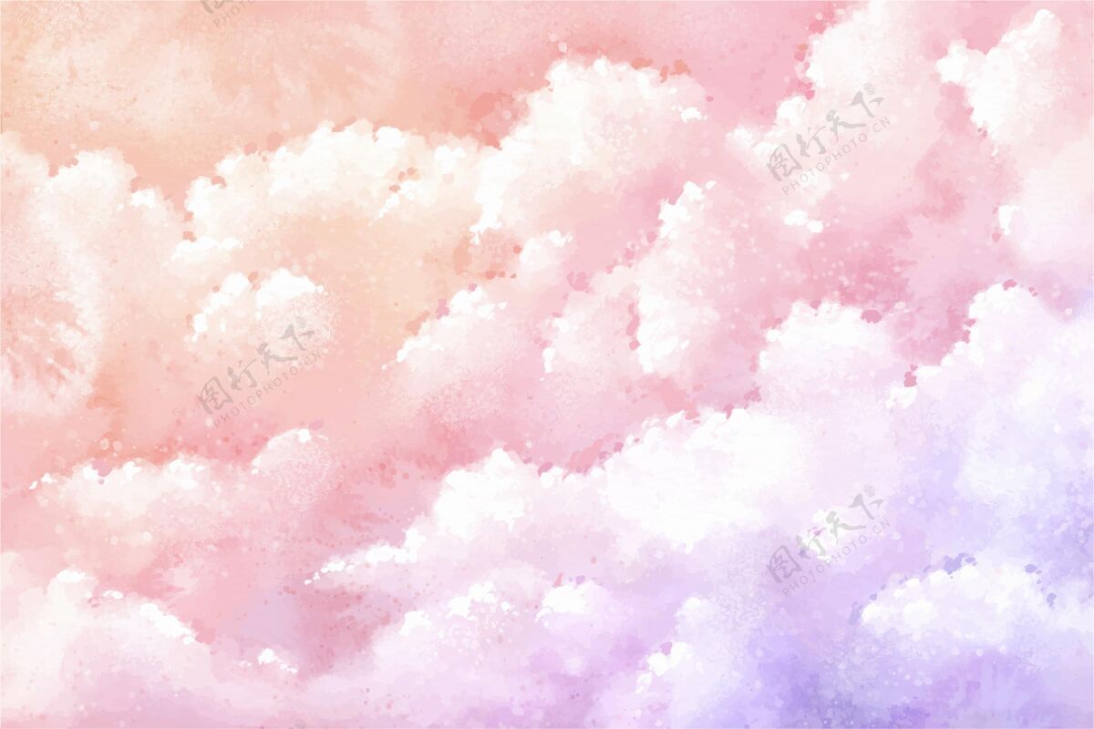 粉彩墙纸手绘水彩粉彩天空背景墙纸天空水彩
