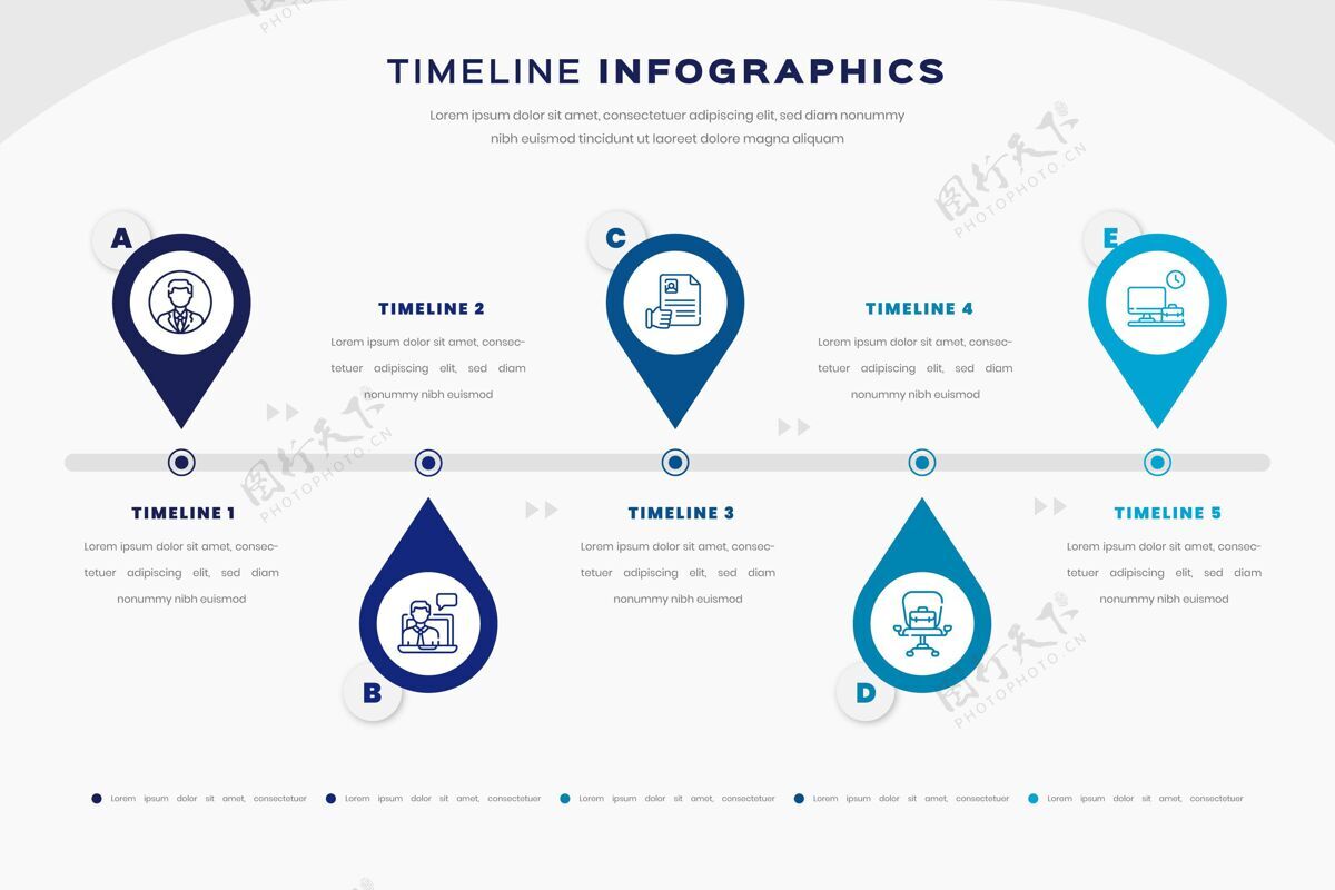 业务模板平面时间线信息图形模板图形信息图时间线信息图