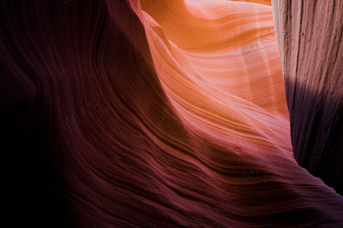 峡谷彩色纹理峡谷细节特写镜头形状材料明亮
