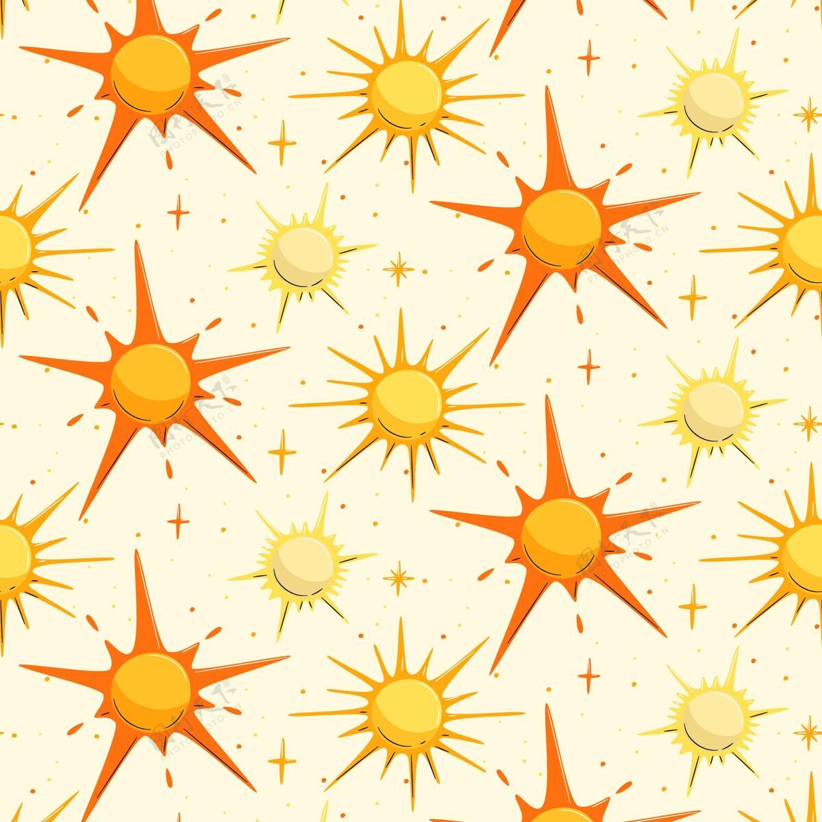彩色背景手绘太阳图案手绘墙纸太阳图案