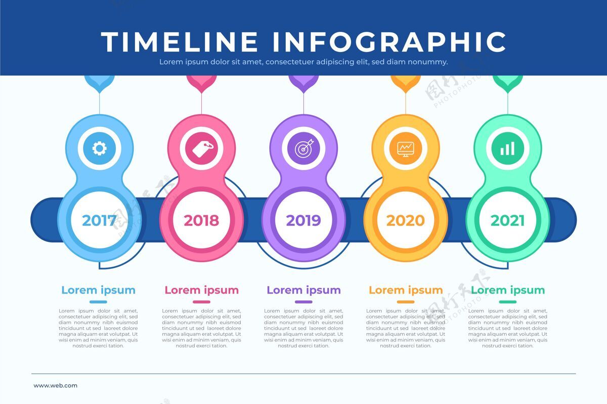 时间线平面设计时间线信息图市场营销发展演变
