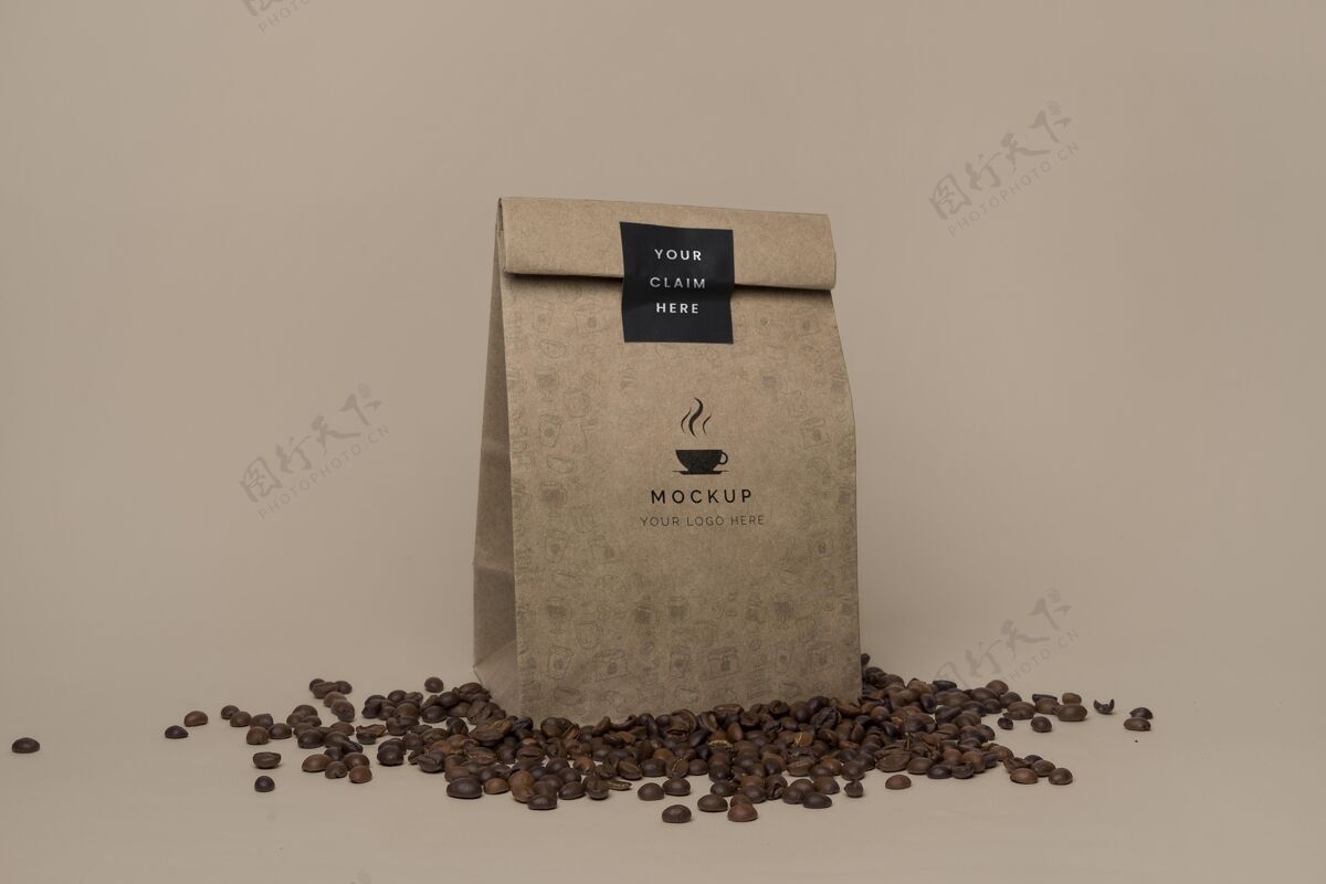 塑料杯纸袋咖啡模型品牌纸袋咖啡豆