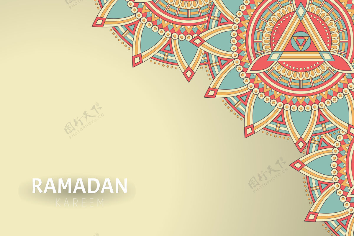 螺旋Ramadamkareem背景和曼荼罗装饰装饰豪华斋月