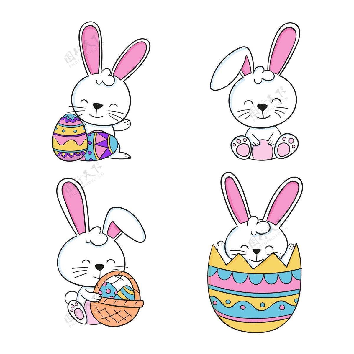 兔子手绘复活节兔子系列手绘基督教分类