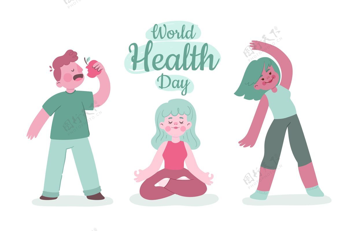 健康手绘世界卫生日插图手绘插图医疗保健