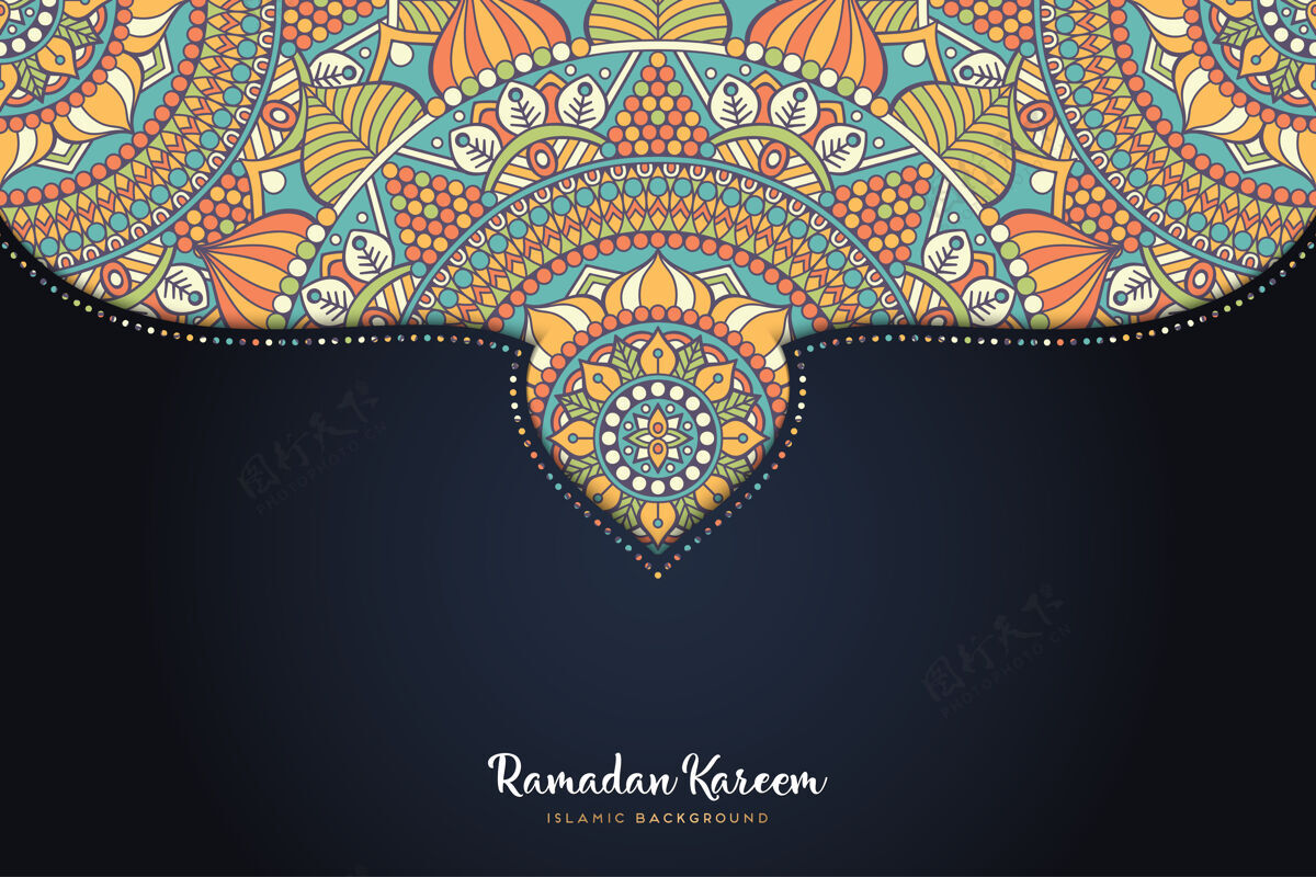 纺织品装饰美丽的背景几何圆元素佩斯利皇家阿拉伯语