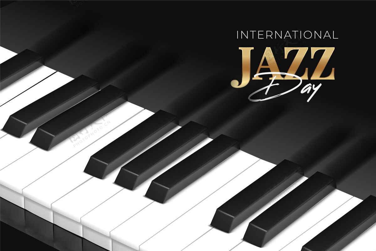 音乐现实的国际爵士日插画爵士乐日经典插图