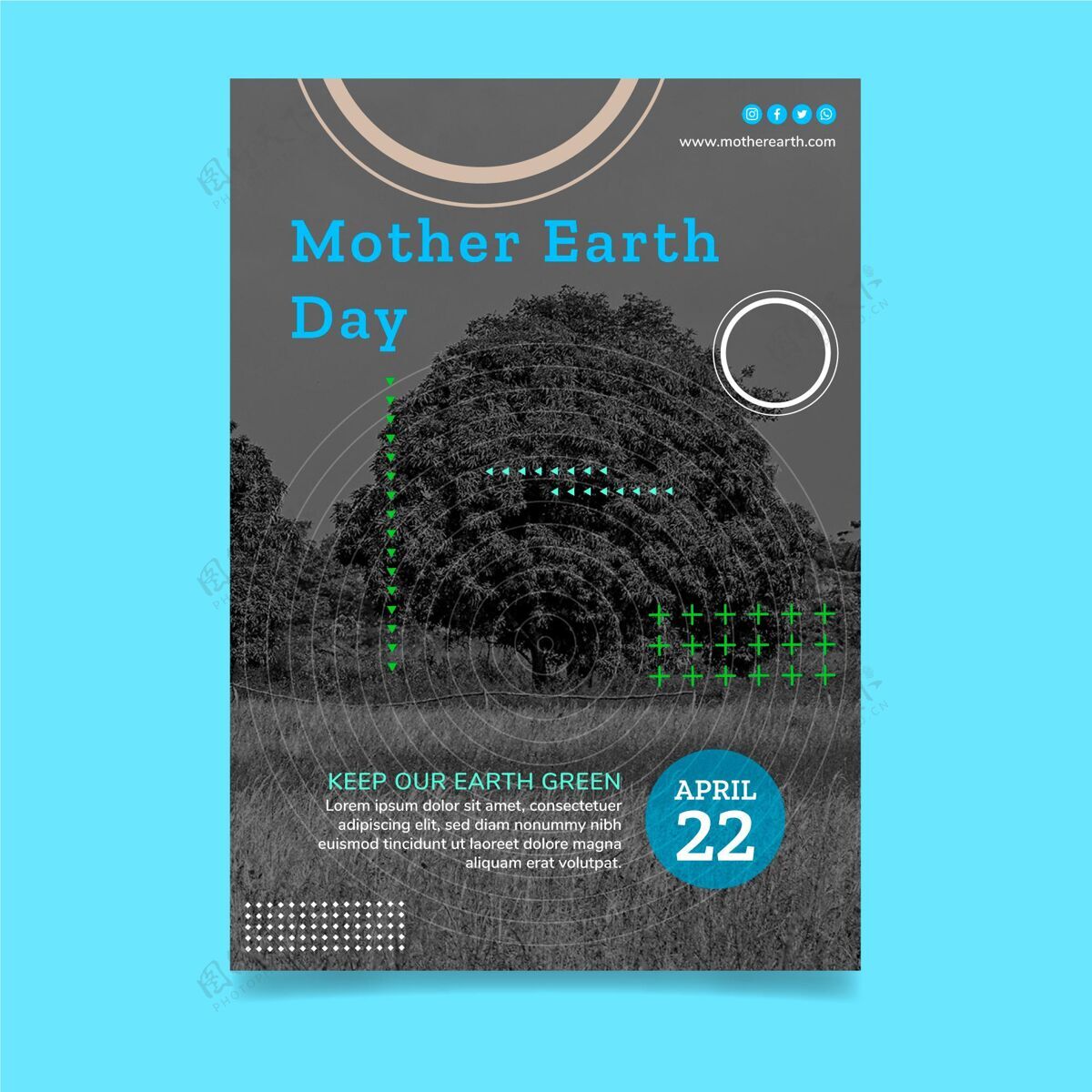地球母亲日地球母亲节垂直海报模板地球母亲4月22日垂直